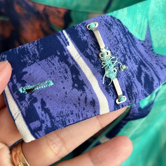 COPY - Olivaceous tropical palm leaf print maxi skirt size L - Picture 9 of 10